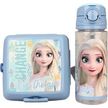 Mavi Karlar Ülkesi Elsa Frozen Koleksiyonu Beslenme Kabı ve 500 ml Tritan Matara Seti