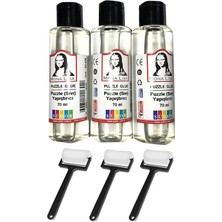Yapıştırıcı 70 ml 3 Adet ve Silindir Sünger Fırça 3 Adet Monalisa Pazıl Yapıştırıcısı