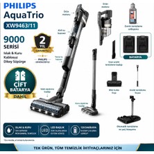 Philips 9000 Serisi Aquatrio Çift Bataryalı Kablosuz Hem Islak Hem Kuru Dikey Süpürge XW9463/11
