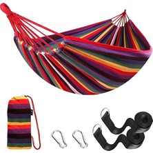 Çift Kişilik Xl 260X150CM Kemerli Kolay Kurulabilir Kanvas Hamak Çantalı