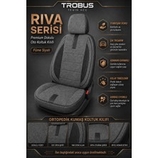Trobus Nissan Micra 2012-2019 Uyumlu Riva Serisi 2+1 Ticari Füme Siyah Ortopedik Koltuk Kılıfı