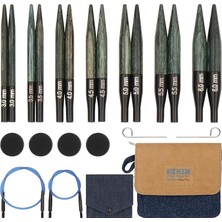 Set Değiştirilebilir Yuvarlak Örgü Şişleri Indigo Wood Short, 3,00 mm - 6,00 mm