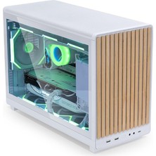 Li Dan Case A3 Beyaz Ahşap Cam M-Atx Mini-Tower Kasa (G99.A3W-WDG.00)