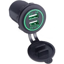 Içi Çift Portlu USB Şarj 12-32V Arası Çalışan (Yeşil)