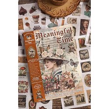 Craft Vintage Retro Temalı Washi Sticker 24 Sayfa Standart Renkli Scrapbook ve Bullet Journal