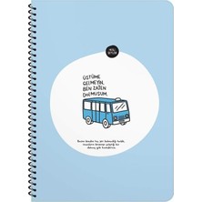 Şeyler A4 80YP. Çizgili Spiralli Stickerli Defter - Üstüme Gelmeyin Ben Zaten Dolmuşum
