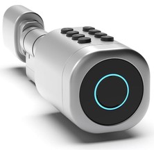 Smart Akıllı Kapı Kilidi | Gümüş Seri 5'li Giriş Parmak Izli Mobil Şifre Kart Smartlock X80