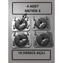 Açılı Metal Bağlantı Aparatı, M8 Vida Girişli, 4 Adet, Mobilya Montaj Aparatı, Masa Sandalye