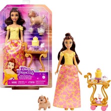 Princess Belle Tea Time Moda Bebek ve Oyun Seti, Çay Arabalı, 3 Karakter Arkadaşlar ve Yemek Akse