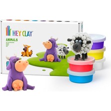 Clay - Hayvanlar Seti: Inek, Köpek, Koyun Plastik Yaratıcı Modelleme Hava-Kuru Kil Çocuklar Iç