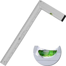 L Gönye Su Terazili Cetvel Ölçme Ölçüm Kaynak Kaynakçı Marangoz Gönyesi 500 mm 50 cm
