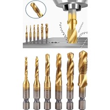 Titanyum Kendinden Matkap Uçlu Klavuz Seti 1/4 Bıts M3 M4 M5 M6 M8 M10 Ahşap ve Metal İçin Dayanıklı