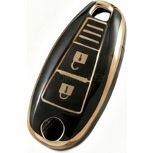 Keys Lüx Suzuki Anahtar Kılıfı, Vitara Sx4 Swift Ignis Baleno Modelleri Için, 2 Buton Nano, Siy