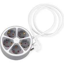 5’li Anahtarlı Grup Priz, 3680W 16A Yüksek Kapasiteli Elektrik Dağıtıcı, 1.5 Metre Dayanıkl