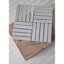 Ahşap Yer Karosu, Organik Beyaz 30X30 Cm, 10'lu Paket, 0.9 M² Yer Kaplama