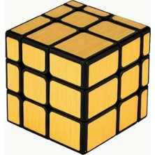3x3 Altın Rengi Aynalı Zeka Küpü, Profesyonel Hız Küpü, 3x3 Golden Mırror Ayna Küp -Zeka Kü
