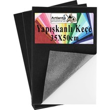 Yapışkanlı Keçe 35X50 cm 3 Adet 2.0 mm Kendinden Yapışkanlı Renkli Hobi Keçesi Elişi Keçe