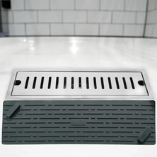 Gri Renk Uzun Model Kötü Koku Önleyici Silikon Mat Banyo Mutfak Lavabo Balkon Gider Tıpası Kap
