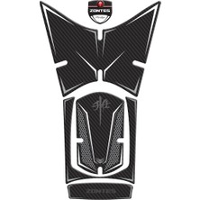RZ250S Zontes 2023-2024 Uyumlu Tank Pad Karbon Beyaz Redline Grafik