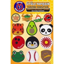 ile Yapışan Arma Yama, Karışık Set-2 (9 Adet) Ütüyle Yapışan Nakış Dokuma Aplike Patch