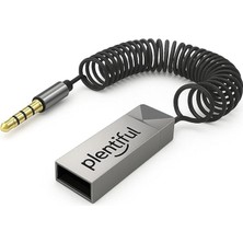 Car Play Bluetooth Adaptör Araba ve Araç USB ve 3.5mm Aux Giriş Bluetooth 5.1 Adaptör Çevirici