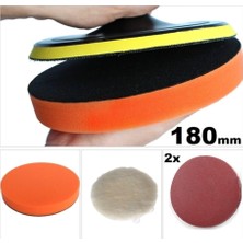 180 mm Polisaj Seti Cırt Taban Sünger Bone 2 Li Zımpara Takımı