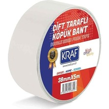 - Kraf Çift Taraflı Köpük Bant - 38 mm x 5 Metre