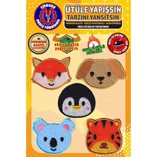 ile Yapışan Arma Yama, Sevimli Hayvan Set (5 Adet) Ütüyle Yapışan Nakış Dokuma Aplike Patch