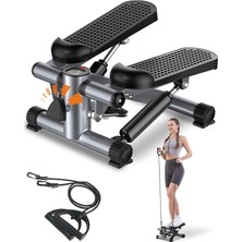 Direnç Lastikli Mini Stepper Egzersiz Aleti -Kaymaz Pedallı Kardiyo Cihazı