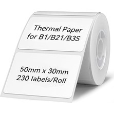 B1/B21/B3S Etikel Yazıcı Için Etiketler, 2" x 1.2" (50×30 Mm) Su Geçirmez Etiket Kağıdı Nakl