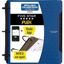 Star Flex Hibrit Not Defteri, 1 Inç Sekmeli, Defter ve 3 Halkalı Klasör Hepsi Bir Arada, Mavi (2