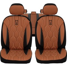 Fa Serisi - Dacia Duster ile Uyumlu Koltuk Kılıfı, Deri/kahverengi-Siyah