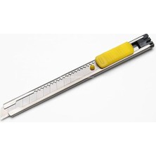 Mini Maket Bıçağı 9 mm 0.4 Mm, Metal Gövdeli, Kırılabilir Ince Uçlu, Otomatik Kilitlemeli,