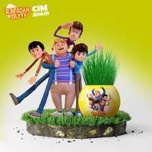 Rafadan Tayfa Temalı Çim Adam 6'lı Set – Çocuklar Için Eğitici ve Eğlenceli Bitki Yetişti