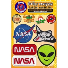 ile Yapışan Arma Yama, Nasa Uzay Seti (5 Adet) Ütüyle Yapışan Nakış Dokuma Aplike Patch