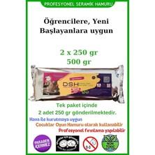 Seramik Hamuru 2x 250 gr (500 Gr) Kil Çamuru, Okul Için Doğal Oyun Hamuru