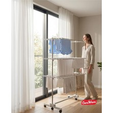 Home Lite Premium 3 Katlı Çamaşırlık Made In Korea Tekerlekli Çamaşır Kurutmalık Eco Gri