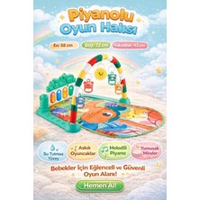 Güneşli Piyanolu Bebek Oyun Halısı, Eğitici Oyuncak, Mavi, 73X47X37 cm