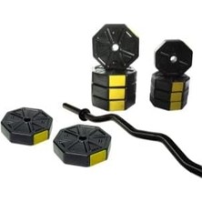 Spor 40 kg Z Bar ve Dambıl Seti Dambıl - Dumbell Ağırlık Halter Set- Sarı