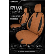 Trobus Vw Polo Classic 2004-2008 Uyumlu Riva Serisi 2+1 Ticari Taba Siyah Ortopedik Koltuk Kılıfı