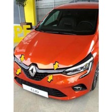 Oto Aksesuar Krom Ön Panjur 2 Prç. 2019 ve Üzeri P.çelik Renault Clio 5 Hb ile Uyumlu