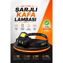 Sayarmarkt Cob Xpe Teknolojili 800 Lümen LED Kafa Feneri Type C Şarjlı