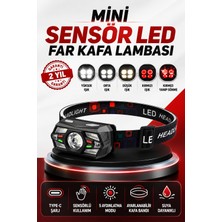 Sayarmarkt Kırmızı ve Beyaz Işıklı Sensörlü LED Kafa Lambası Ayarlanabilir
