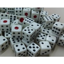 10 Adet Kırmızı Noktalı 8mm Barbut Zar Çok Renkli Tavla Zarı 5 Çift Oyun Takımı