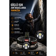 Sayarmarkt Hareket Sensörlü Şarjlı LED Kafa Lambası LCD Güç Göstergeli Tasarım