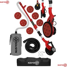 Nuspower Led’li Kollu Alçıpan / Duvar Zımpara Makinesi 880W Pro 360° – Toz Emmeli ve Torbalı