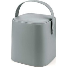Saplı Iç Kovalı Tezgah Üstü Mutfak Çöp Kovası, 4 Litre, Kilitli Kapak, Click Kapak, 20X20X2