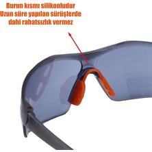 Bisiklet Güneş Gözlüğü Uv Korumalı Silikon Burunlu Bisikletçi Gözlük Füme