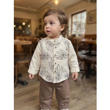 Beyzco Kids Erkek Bebek Salopetli Gömlek Pantolon Takım