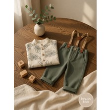 Beyzco Kids Erkek Bebek Salopetli Gömlek Pantolon Takım